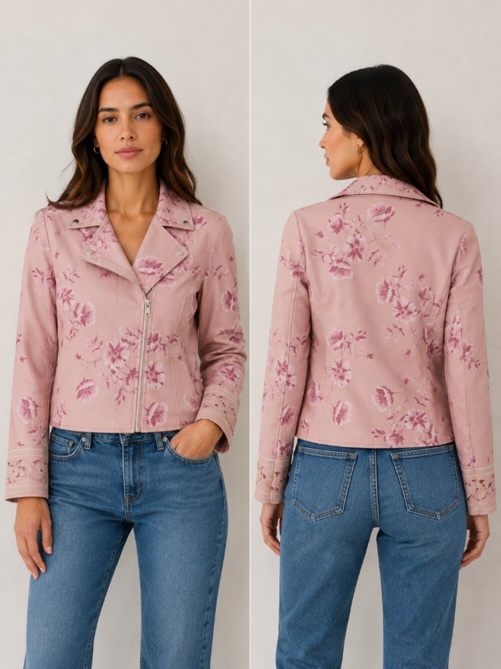 Romantic Floral Jacket Colleen Lopez Coquette Vintage Moto